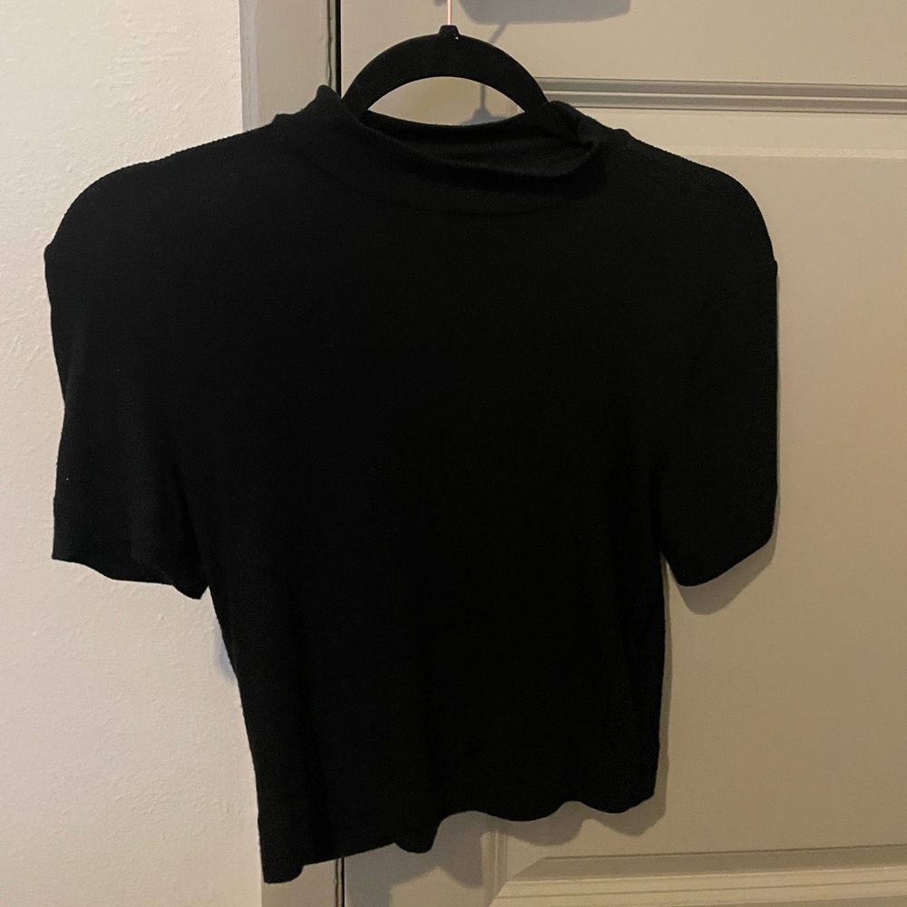Aritzia Babaton mock neck ribbed shirt